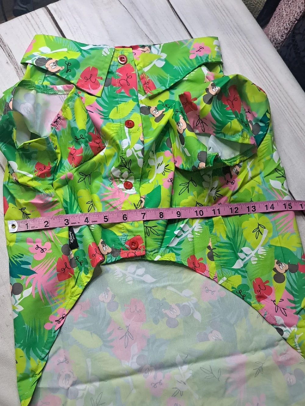 Disney Chewy Collab Green Pink Tropical Mickey Camp Shirt Size XXL